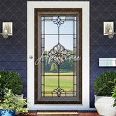 Aperturee - Aperturee Retro Clear Glass Window Green Field Door Cover